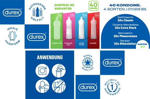 DUREX Surprise me Kondome Mix in Box, 40 St