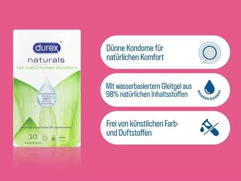 Video über Durex naturals Kondome mit Gleitgel wasserbasiert, 10 St