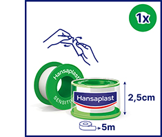 HANSAPLAST Fixierpfl.Sensitive 2,5 cmx5 m, 1 St