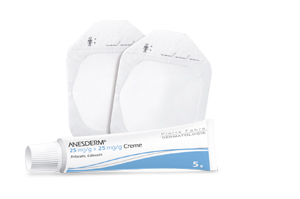 ANESDERM 25 mg/g + 25 mg/g Creme + Pflaster, 5 g