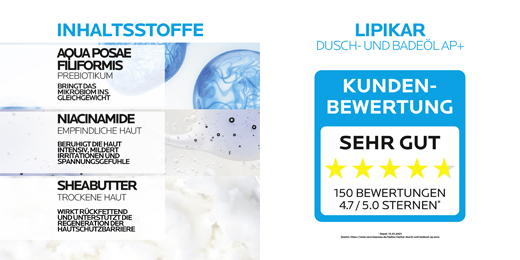 La Roche-Posay Lipikar Dusch- und Badeöl AP + , 750 ml