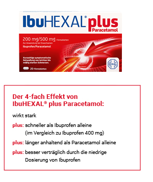 IbuHEXAL plus Paracetamol 200 mg/500 mg Filmtabletten, 20 St