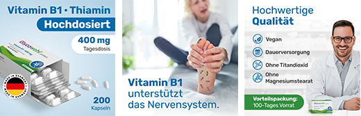 Glycowohl Vitamin B1 Thiamin 400 mg hochdos.Kapseln , 200 St
