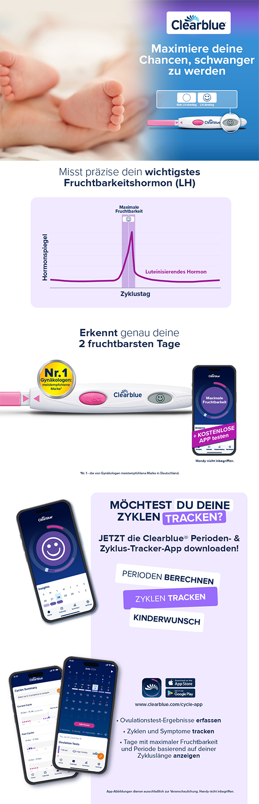 Clearblue Kinderwunsch Ovulationstest Digital, 30 St