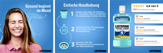 LISTERINE Total Care Zahnstein-Schutz Mundspülung, 600 ml