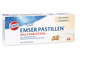 Emser Pastillen Halstabletten mit Ingwer zuckerfrei, 30 St