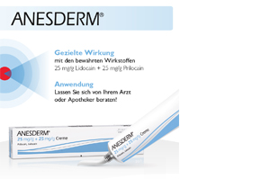 ANESDERM 25 mg/g + 25 mg/g Creme + Pflaster, 5 g