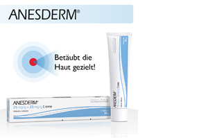 ANESDERM 25 mg/g + 25 mg/g Creme + Pflaster, 5 g