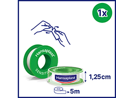 HANSAPLAST Fixierpfl.Sensitive 1,25 cmx5 m, 1 St