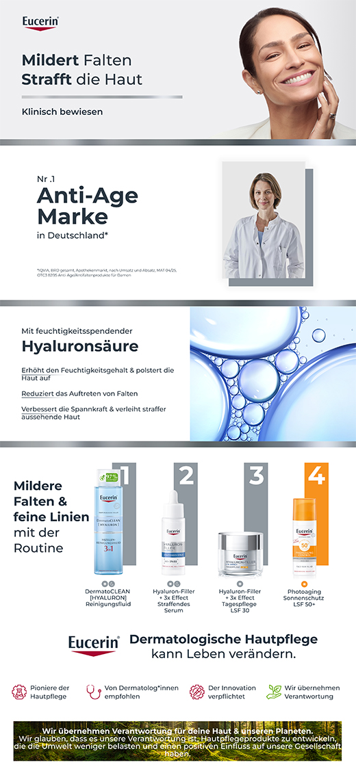 Eucerin Hyaluron-Filler Tagescreme für normale und Mischhaut Tiegel LSF 15, 50 ml