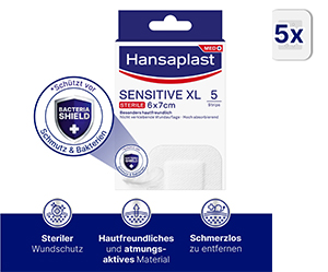 HANSAPLAST Sensitive Wundverband steril 6x7 cm, 5 St