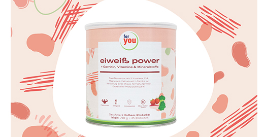 FOR YOU eiweiß power Erdbeere Pulver, 750 g