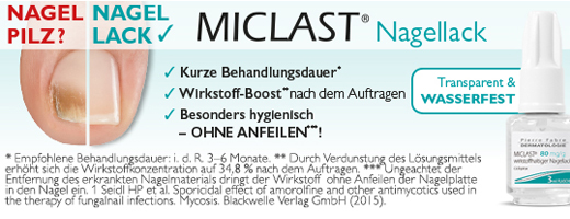Miclast 80 mg / g wirkstoffhaltiger Nagellack, 2X3 ml