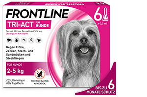 FRONTLINE TRI-ACT gegen Zecke, Floh und fliegende Insekten bei Hunden (2-5kg), 6 St