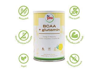 For You Bcca + glutamin Energy & Recovery Zitrone, 480 g