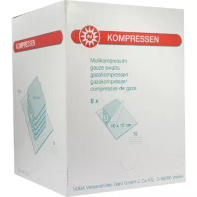 MULLKOMPRESSEN 10x10 cm steril 32fach, 8X5 St MULLKOMPRESSEN 10x10 cm steril 32fach, 8X5 St