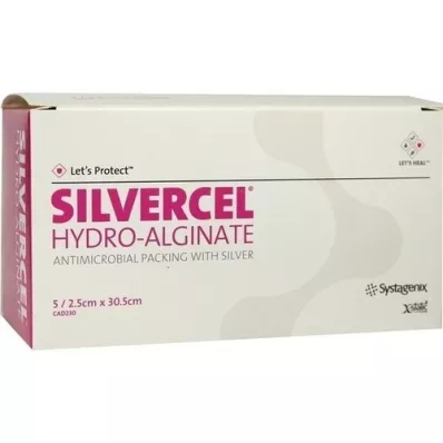SILVERCEL Hydroalginat Tamponade 2,5x30,5 cm, 5 St