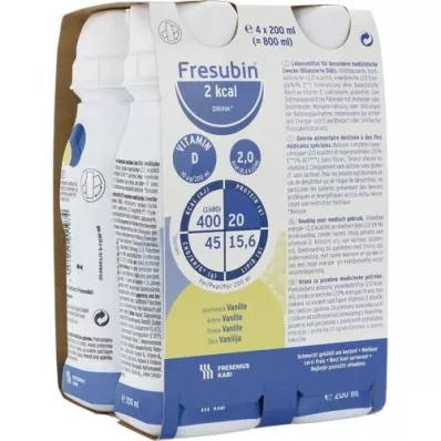 FRESUBIN 2 kcal DRINK Vanille Trinkflasche, 4X200 ml FRESUBIN 2 kcal DRINK Vanille Trinkflasche, 4X200 ml