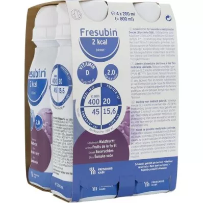 FRESUBIN 2 kcal DRINK Waldfrucht Trinkflasche, 4X200 ml