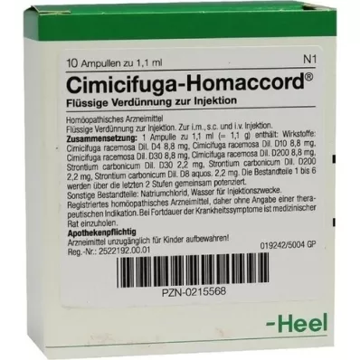 CIMICIFUGA HOMACCORD Ampullen, 10 St