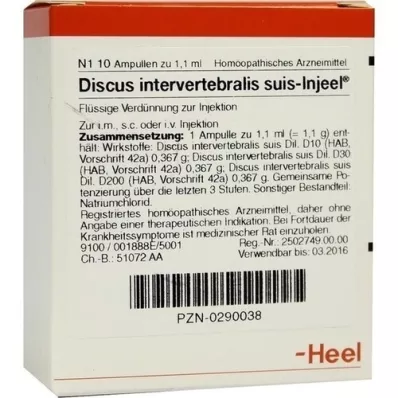 DISCUS INTERVERTEBRALIS suis Injeel Ampullen, 10 St