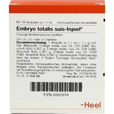 EMBRYO totalis suis Injeel Ampullen, 10 St