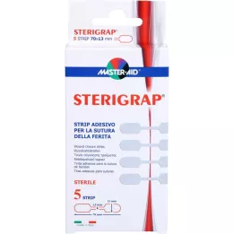 STERIGRAP Wundnahtstreifen 13x70 mm Knochenform, 5 St
