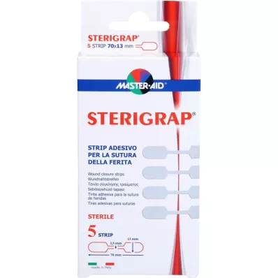 STERIGRAP Wundnahtstreifen 13x70 mm Knochenform, 5 St