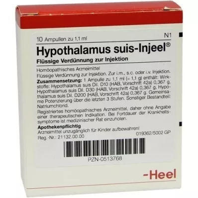 HYPOTHALAMUS suis Injeel Ampullen, 10 St