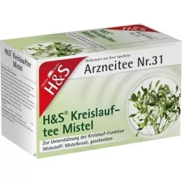 H&amp;S Kreislauftee Mistel Filterbeutel, 20X2.0 g
