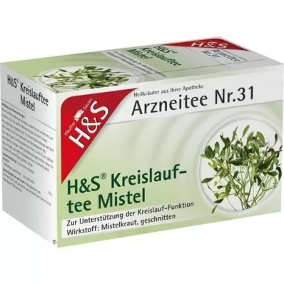 H&amp;S Kreislauftee Mistel Filterbeutel, 20X2.0 g