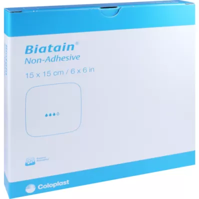 BIATAIN Schaumverband 15x15 cm nicht haftend, 5 St