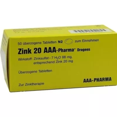 ZINK 20 AAA-Pharma Dragees, 50 St