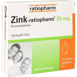 ZINK-RATIOPHARM 25 mg Brausetabletten, 20 St