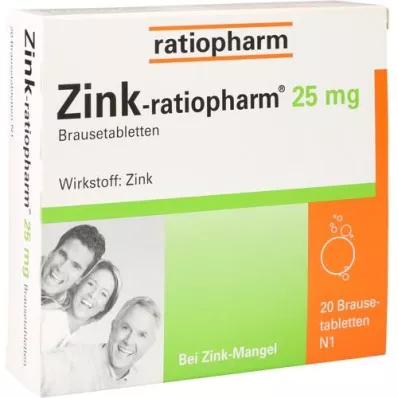 ZINK-RATIOPHARM 25 mg Brausetabletten, 20 St