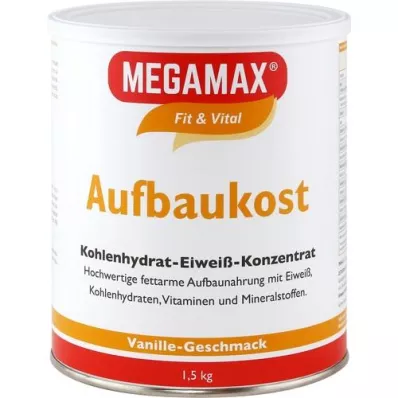MEGAMAX Aufbaukost Vanille Pulver, 1.5 kg