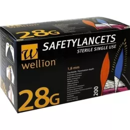 WELLION Safetylancets 28 G Sicherheitseinmallanz., 200 St