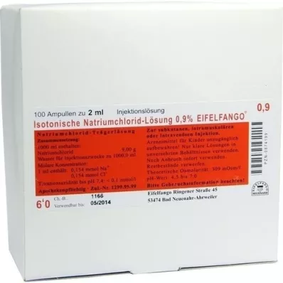 ISOTONISCHE NaCl Lösung 0,9% Eifelfango Inj.-Lsg., 100X2 ml