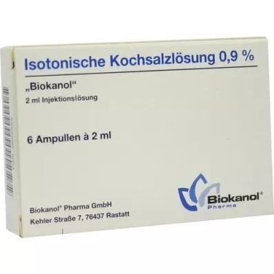 ISOTONISCHE Kochsalzlösung 0,9% Biokanol Ampullen, 6X2 ml