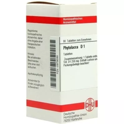 PHYTOLACCA D 1 Tabletten, 80 St