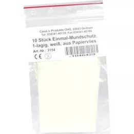 MUNDSCHUTZ PAPIERVLIES m.Gummiband weiß, 10 St