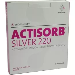 ACTISORB 220 Silver 10,5x10,5 cm steril Kompressen, 10 St