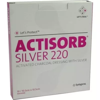 ACTISORB 220 Silver 10,5x10,5 cm steril Kompressen, 10 St