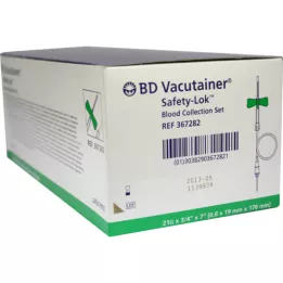 BD VACUTAINER Safety Lok 21 G 18 cm Blutentn.Set, 50 St