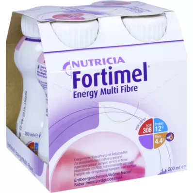 FORTIMEL Energy MultiFibre Erdbeergeschmack, 4X200 ml