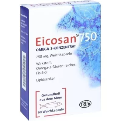 EICOSAN 750 Omega-3 Konzentrat Weichkapseln, 60 St