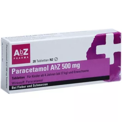 PARACETAMOL AbZ 500 mg Tabletten, 20 St