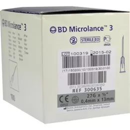 BD MICROLANCE 3 Sonderkanüle 27 G 1/2 0,4x13 mm, 100 St