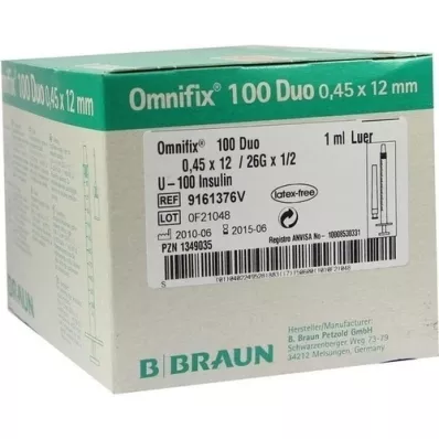 OMNIFIX Duo 100 Insulinspr.1 ml, 100X1 ml OMNIFIX Duo 100 Insulinspr.1 ml, 100X1 ml