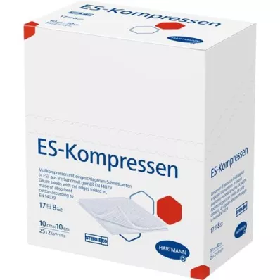 ES-KOMPRESSEN steril 10x10 cm 8fach, 25X2 St